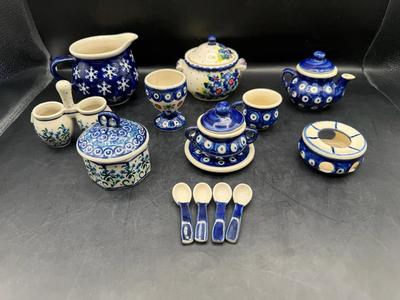 Miniature Bolesławiec Polish Pottery Items