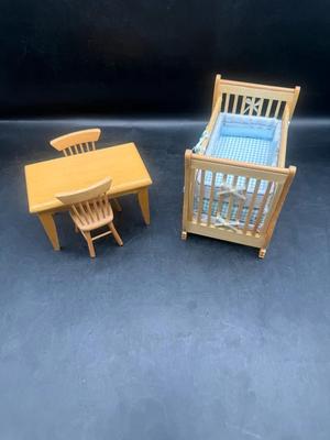Dollhouse Miniature Wooden Furniture Set