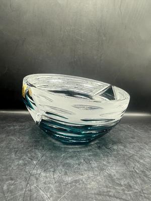 Signed Caesar Crystal Bohemiae “Mirage” Apple Bowl
