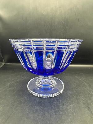 Signed Caesar Crystal Bohemiae “Nora” Medium Cherry Compote