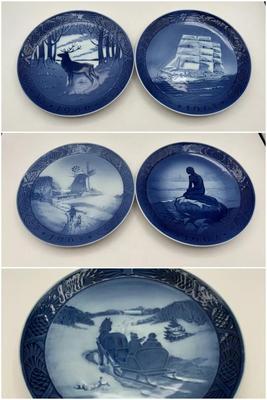 5 Royal Copenhagen Christmas Collector Plates 1960s