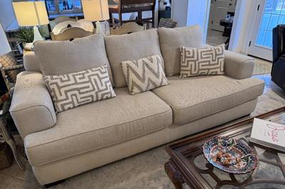 Sale Photo Thumbnail #33: Large Modern Contemporary Sofa in Oatmeal Tones