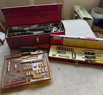 Tool Box Of Tools & Socket Sets