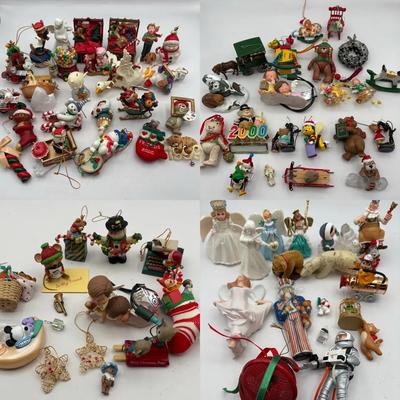 Collection of Various Small Christmas Ornaments: Angels, Animals & Scenes