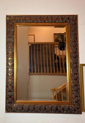 Large Ornate Gold Fleur de Lis Style Statement Mirror