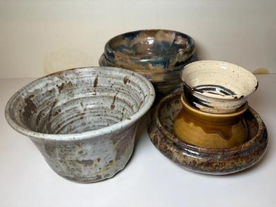 Misc. Artful Pottery Bowls/Cups/Planters