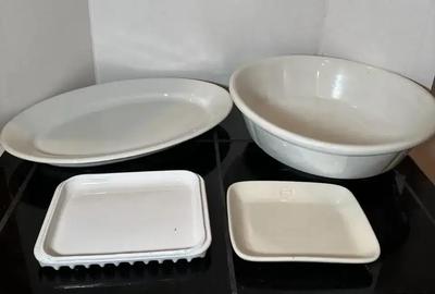 Meakin & USQMC Vintage White Stoneware