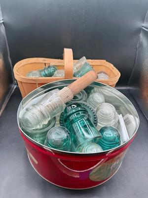 Vintage Glass & Ceramic Electrical Insulators 