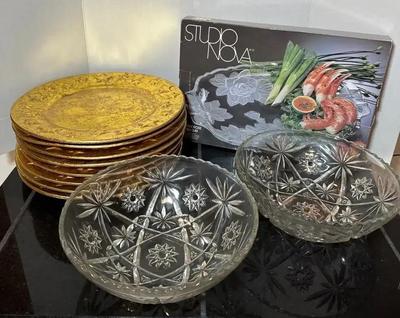 Clay Chargers & Glass Serving Ware