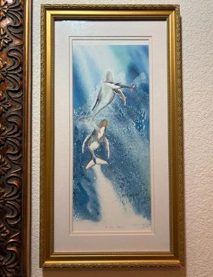 Keith Greba “Bubble Feeding” Professionally Framed Watercolor Print