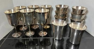 Salem Silverplate Goblets & Stainless Steel Cups