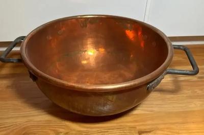 Two Handled Large Copper Cauldron