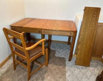 Oak Table With Armchair