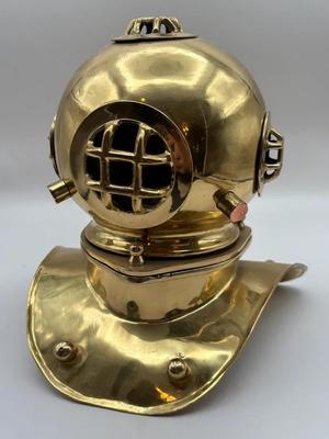 Mini Decorative Classic Deep Sea Diving Helmet Lacquered Brass