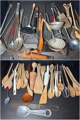 Variety of Vintage Kitchen Utensils & Tools