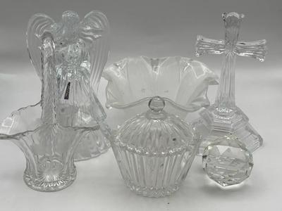 Leaded Crystal Bowls, Faceted Sphere, Angel Votive & Crosse