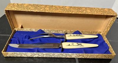 Howard Weyohak Scrimshaw Vintage Carving Set