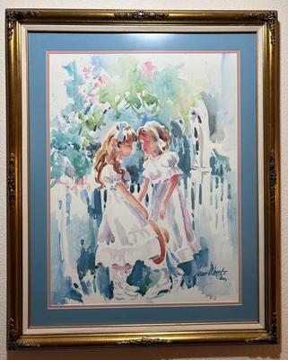 Jean Weeks “Secrets” Framed Watercolor Lithograph 