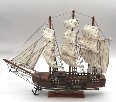 Intricate Wooden Full-Rigged Model Ship 