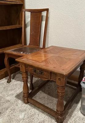 Antique Chair & Vintage Side Table