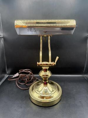 Vintage Adjustable Brass Piano Bankers Desk Lamp