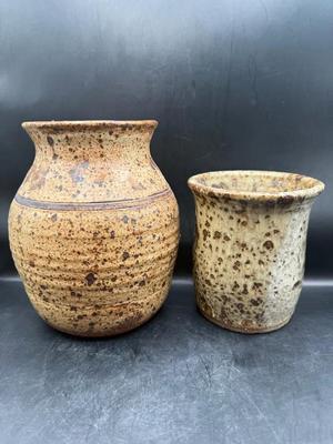 Pair of Vintage Studio Pottery Vessels 