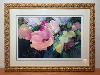 Original Diane Maxey Framed Floral Watercolor