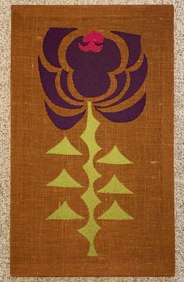 Sale Photo Thumbnail #121: Mid-Century thistle textile, 40 x 24 " 