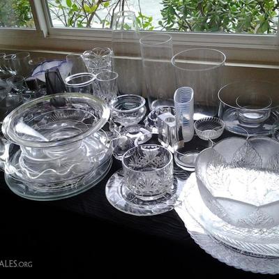 Glass and Crystal serving dishes