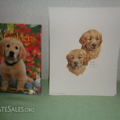 Golden retriever prints and book

-5 Roger Cruwy numbered and signed golden retriever prints: #2727,2730,2731,2732,2733 of 5000

-