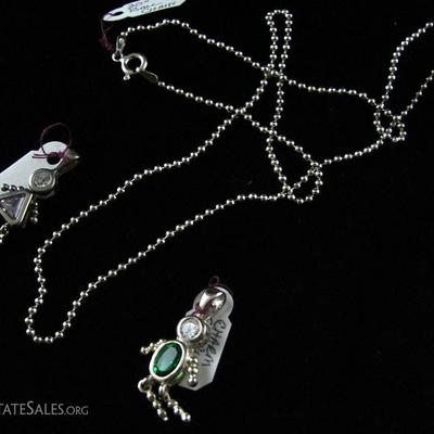 Sterling Bead Chain shown with Sterling Boy/Girl Pendants