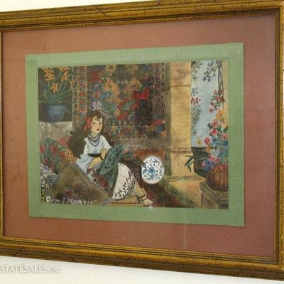 "Persian Beauty" Original Water Color by Olive J. Mortin 