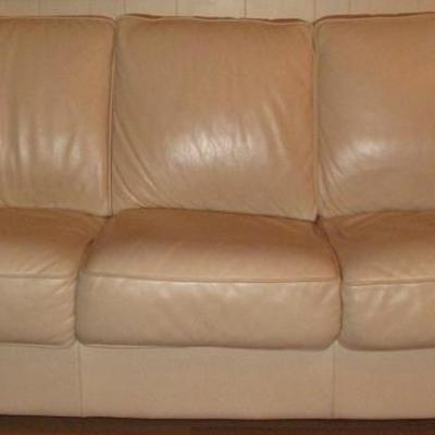 Leather Ivory Tone Sofa