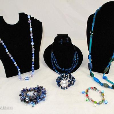 Natural Stones, Glass Beads and Italian Art Glass Beads Jewelry Collection