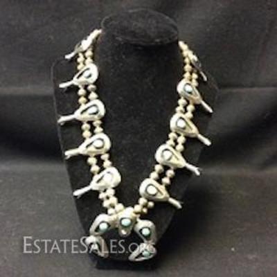 Vintage Silver Squash Blossom Necklace