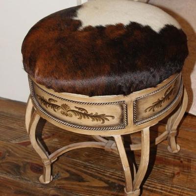 cowhide stool, custom
