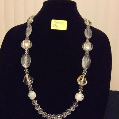 HFJ031 Lucite, Crystal and Blown Glass Necklace
