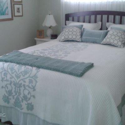 Queen Size Bed and Mattress * Not For Sale * Bedding for Sale