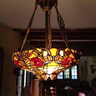 vintage stained glass chandelier