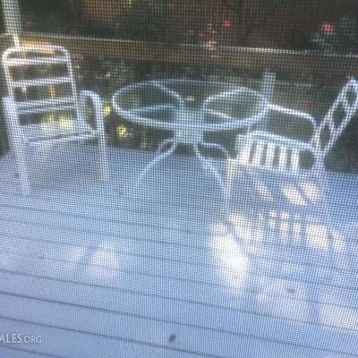 white outdoor patio set