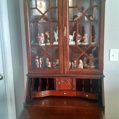 antique lighted secretary
