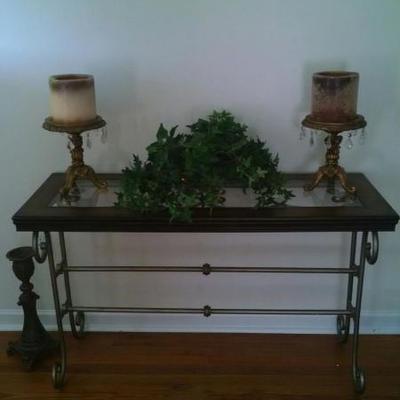 iron/wood entry way console table