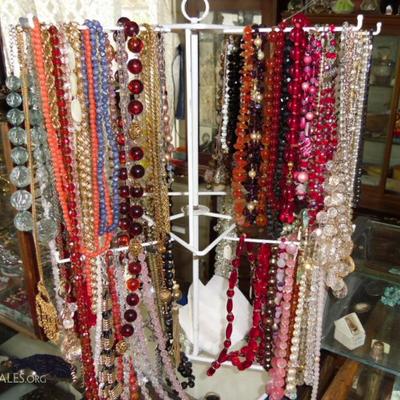 Hundreds of of fine, vintage bead and crystal necklaces