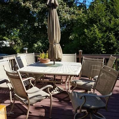 Deck furniture for eight