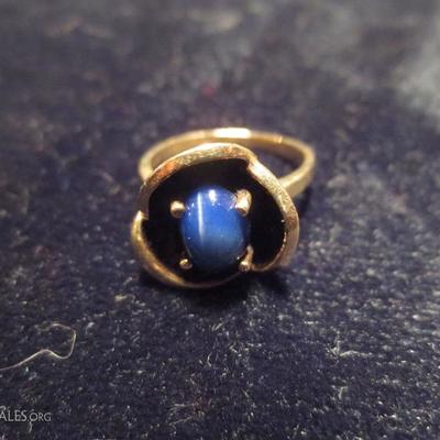 14K gold and lapis ring