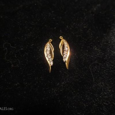 14K gold and diamond earring drops, need new hooks