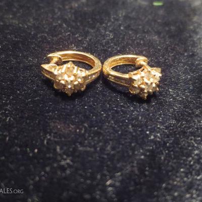 14K gold and diamond earrings