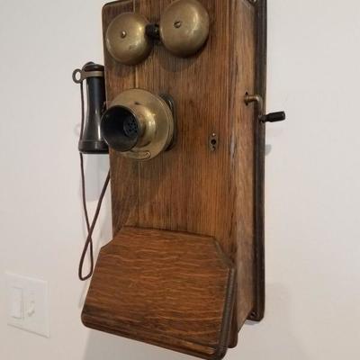 Antique phone adapted with modern workings inside