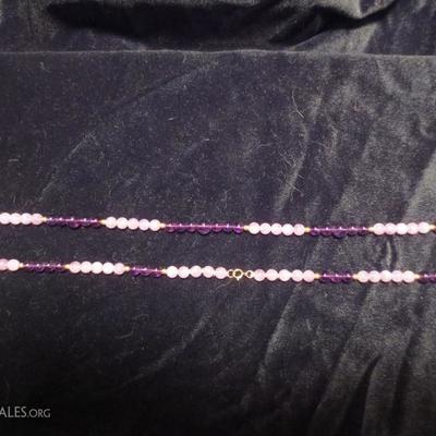 Amethyst and pearl beads