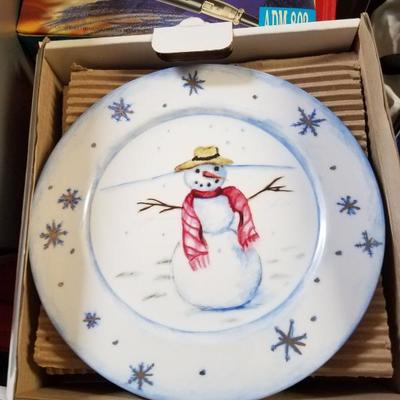 Snowman plate set